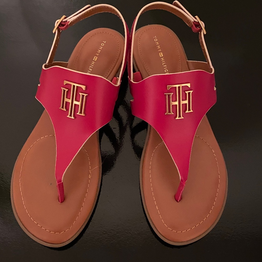 Tommy Hilfiger Sandals Size 8 Red - Picture 10 of 15